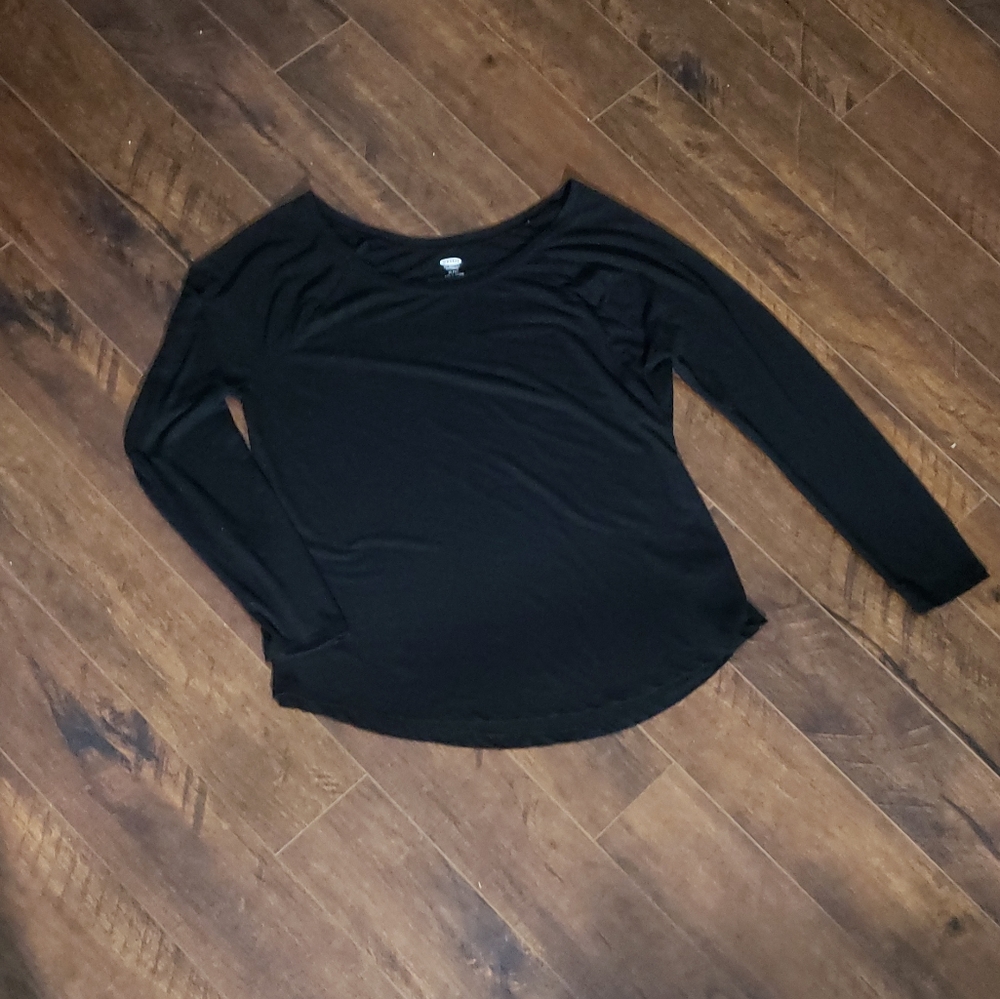 Old Navy Plain Black Long Sleeved Tee